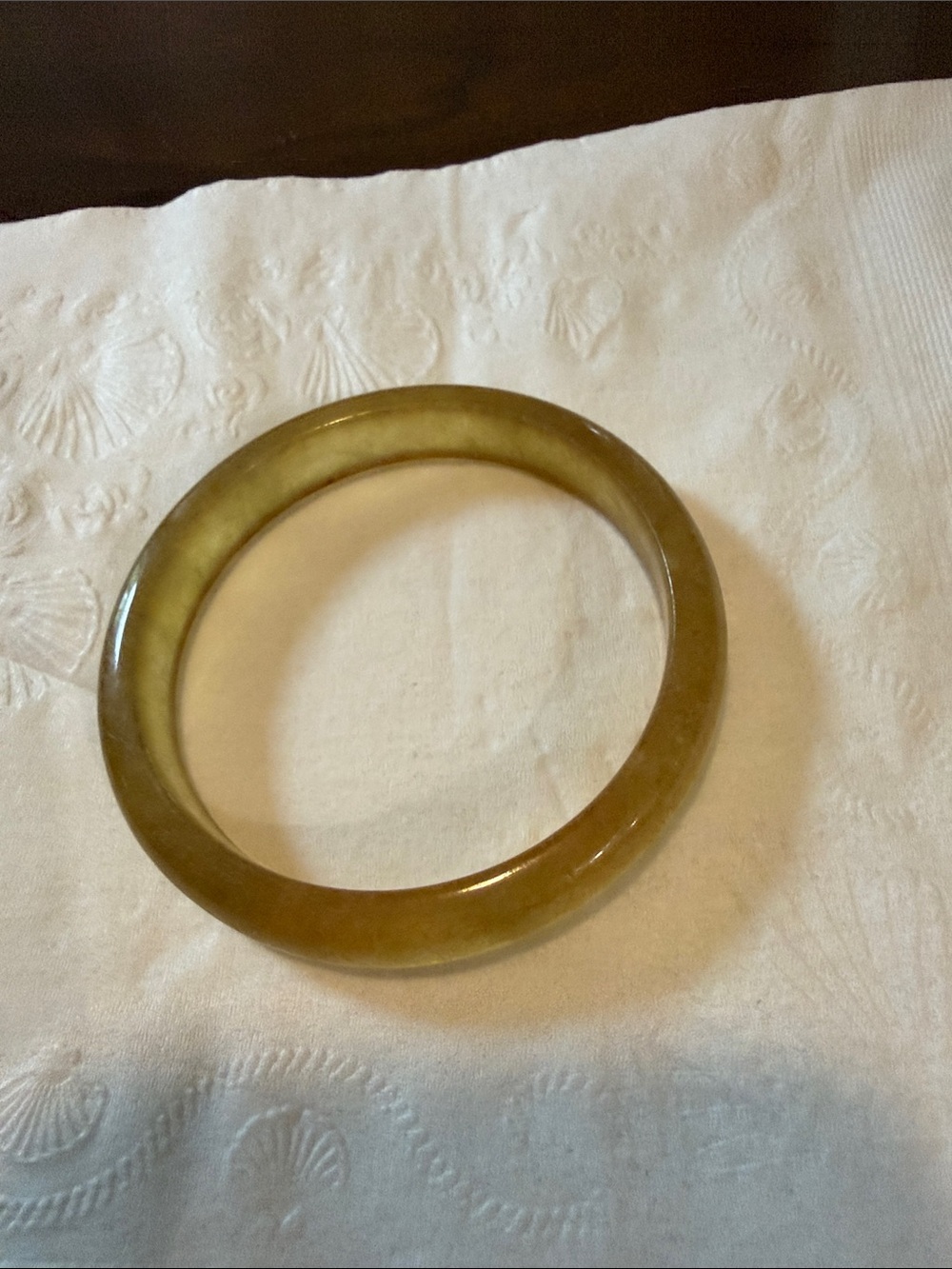 Translucent Olive Green Resin Bangle Bracelet